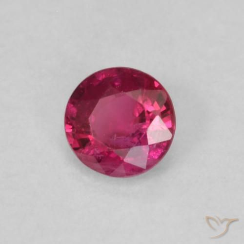 Rubí Rosado rojizo natural de 0.21 ct, Redondo, VS