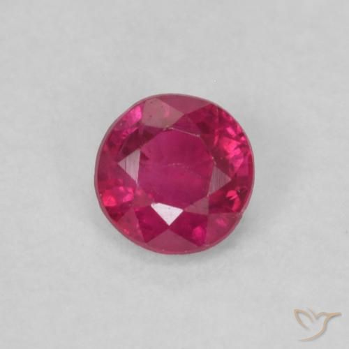 0.21ct Natural Rojo claro Rubí, Redondo, VS