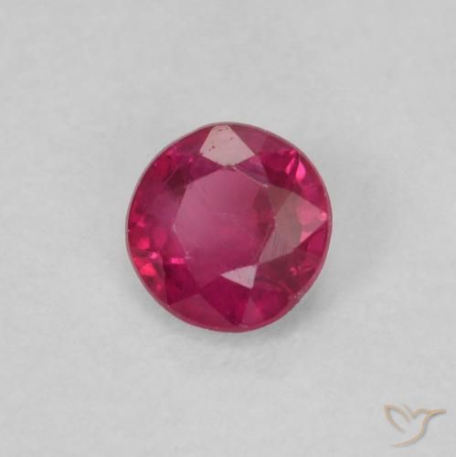 Rubí Rojo claro natural de 0.21 ct, Redondo, VS