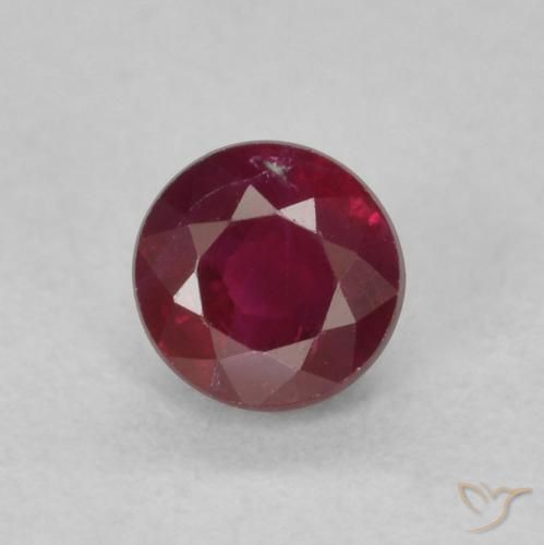 0.36ct Natural Rojo oscuro Rubí, Redondo, SI