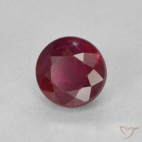 Rubí Rojo oscuro natural de 0.36 ct, Redondo, SI