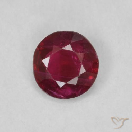 Rubí Rojo oscuro natural de 0.25 ct, Corte Redondo, SI