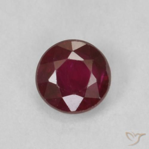 0.30ct Natural Rojo oscuro Rubí, Redondo, SI