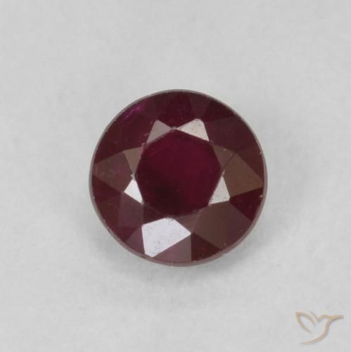 0.30ct Natural Rojo vino Rubí, Redondo, SI