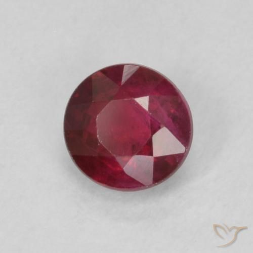 Rubí Rojo medio natural de 0.31 ct, Redondo, SI