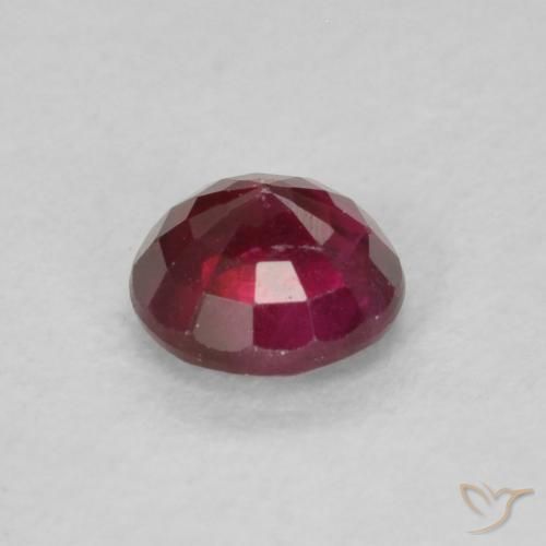 Rubí Rojo medio natural de 0.31 ct, Redondo, SI