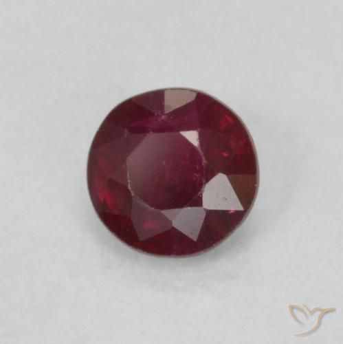 Rubí Rojo oscuro natural de 0.30 ct, Redondo, SI