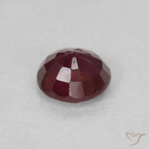 Rubí Rojo oscuro natural de 0.30 ct, Redondo, SI