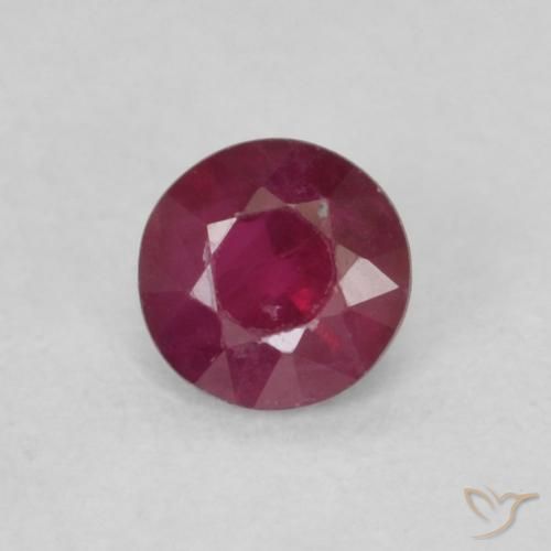 0.28ct Natural Rojo oscuro Rubí, Redondo, SI