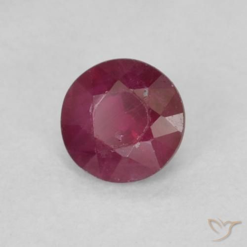 Rubí Rojo oscuro natural de 0.28 ct, Redondo, SI
