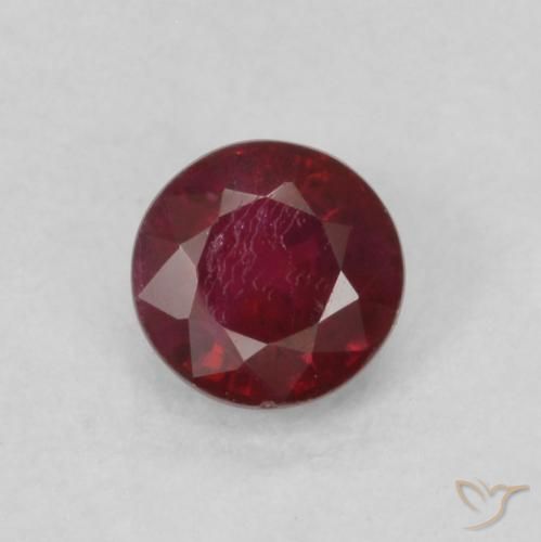 0.31ct Natural Rojo oscuro Rubí, Redondo, SI