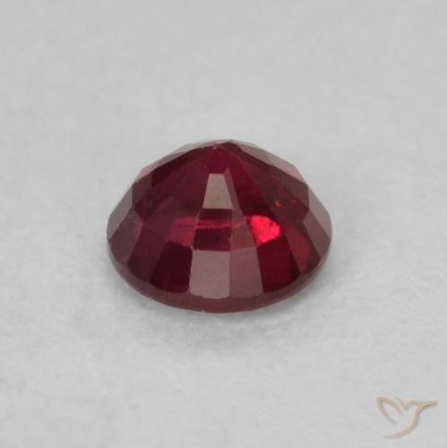 Rubí Rojo oscuro natural de 0.31 ct, Redondo, SI