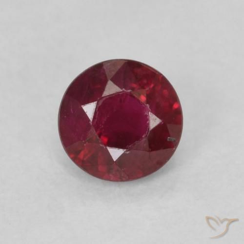 0.28ct Natural Rojo oscuro Rubí, Redondo, SI