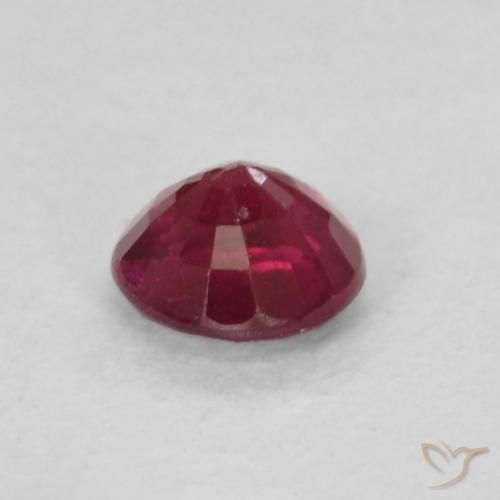 Rubí Rojo oscuro natural de 0.28 ct, Redondo, SI