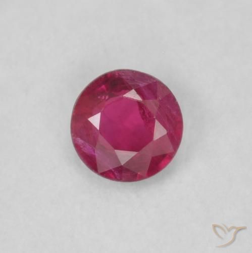0.17ct Natural Rojo rosado Rubí, Redondo, VS