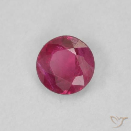 Rubí Rojo rosado natural de 0.17 ct, Redondo, VS