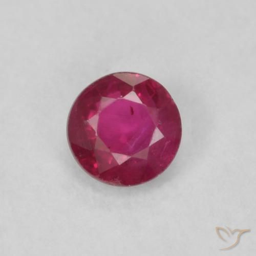 0.20ct Natural Rojo rosado Rubí, Redondo, VS