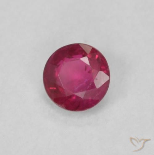 Rubí Rojo rosado natural de 0.20 ct, Redondo, VS