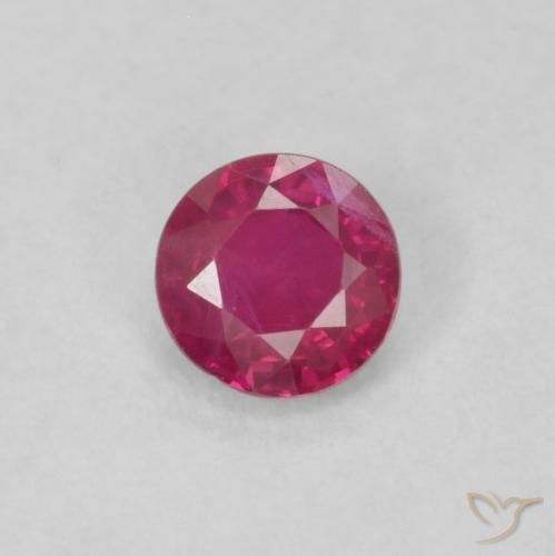 0.20ct Natural Rojo rosado Rubí, Redondo, VS