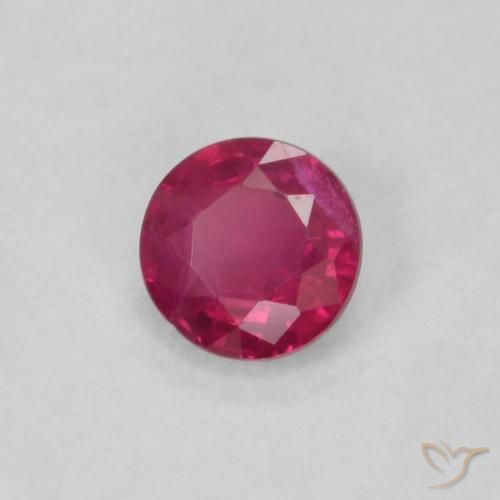 Rubí Rojo rosado natural de 0.20 ct, Redondo, VS