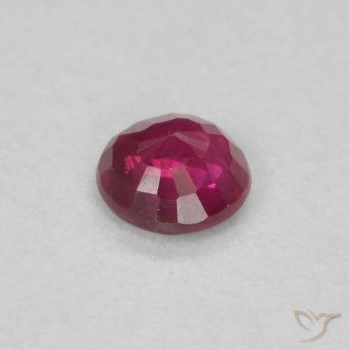 Rubí Rojo vino intenso natural de 0.18 ct, Redondo, VS
