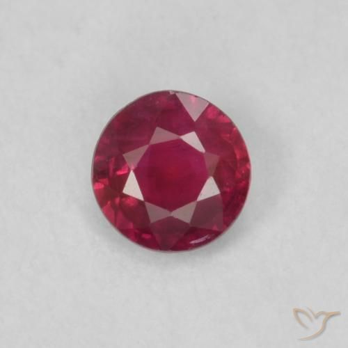 0.17ct Natural Rojo vino Rubí, Redondo, VS