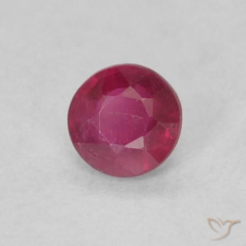 Rubí Rojo oscuro natural de 0.21 ct, Redondo, VS
