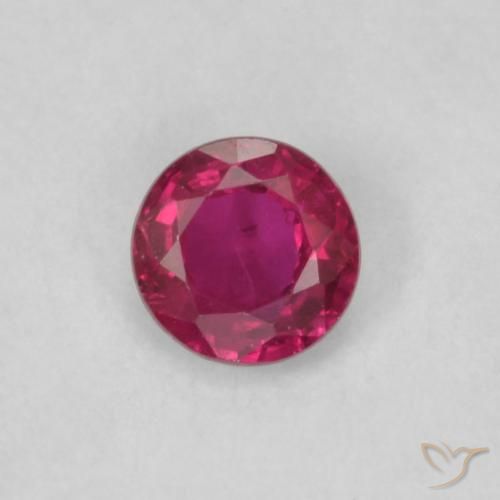 0.19ct Natural Rojo rosado Rubí, Redondo, VS