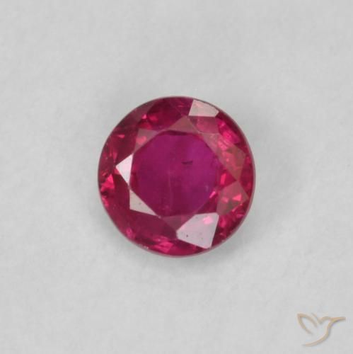 Rubí Rojo rosado natural de 0.19 ct, Redondo, VS