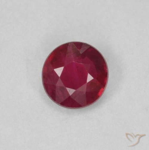 0.19ct Natural Rojo oscuro Rubí, Redondo, VS