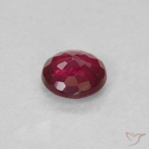 Rubí Rojo oscuro natural de 0.19 ct, Redondo, VS