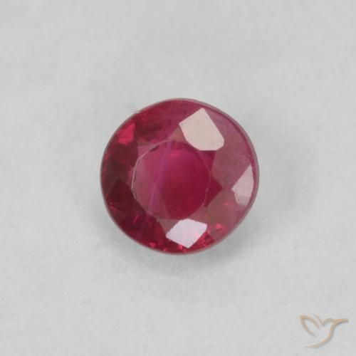 Rubí Rojo mermelada natural de 0.23 ct, Redondo, VS