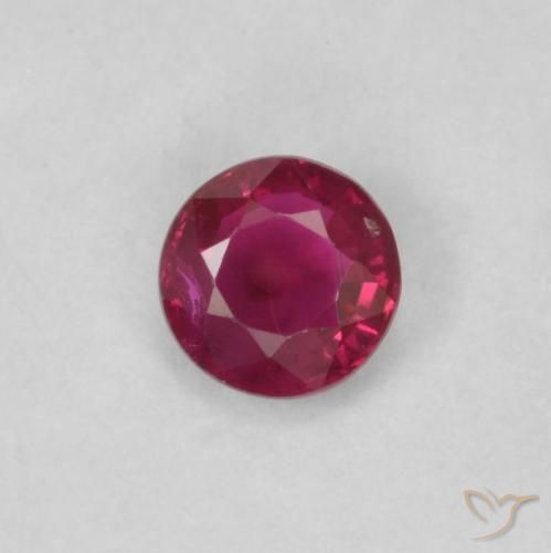 0.18ct Natural Rosado rojizo intenso Rubí, Redondo, VS