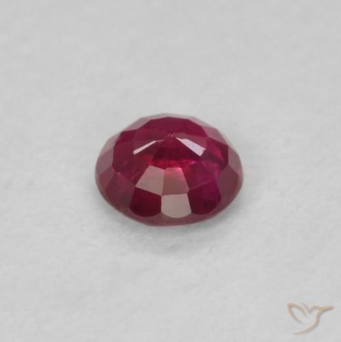 Rubí Rosado rojizo intenso natural de 0.18 ct, Redondo, VS