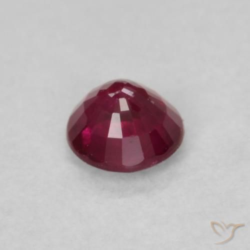 Rubí Carmesí intenso natural de 0.26 ct, Redondo, SI-I1