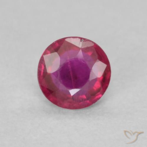 0.24ct Natural Rojo claro Rubí, Redondo, SI-I1