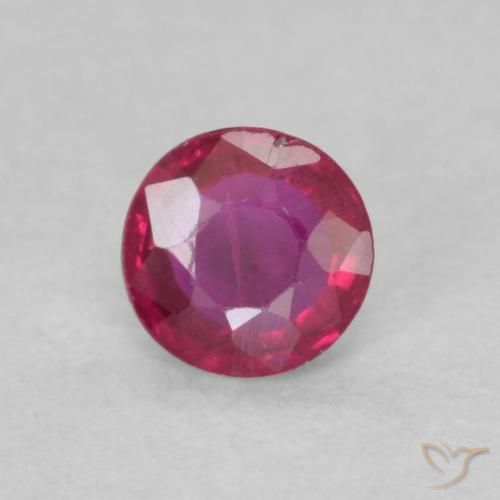 Rubí Rojo claro natural de 0.24 ct, Redondo, SI-I1
