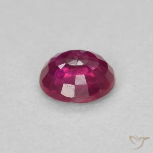 Rubí Rojo claro natural de 0.24 ct, Redondo, SI-I1