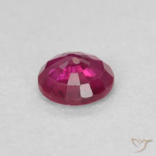 Rubí Rojo rosado natural de 0.25 ct, Redondo, SI-I1