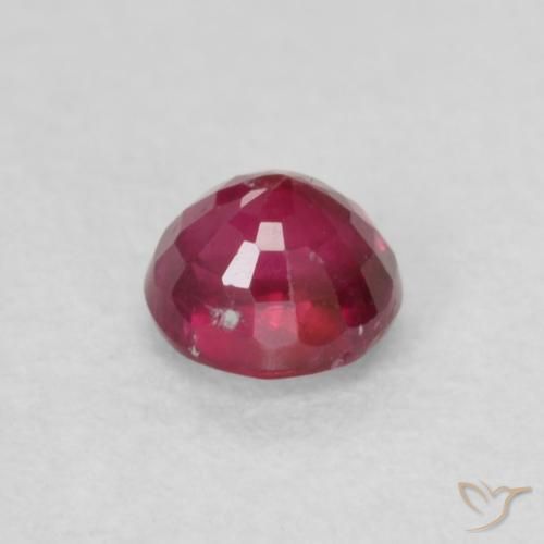 Rubí Rosado rojizo intenso natural de 0.30 ct, Redondo, SI-I1