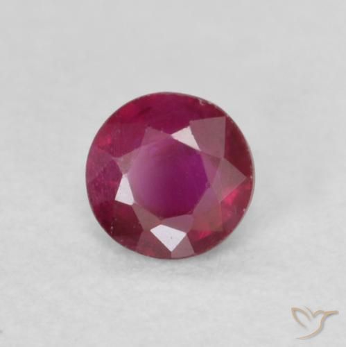 Rubí Rojo oscuro natural de 0.23 ct, Redondo, SI-I1