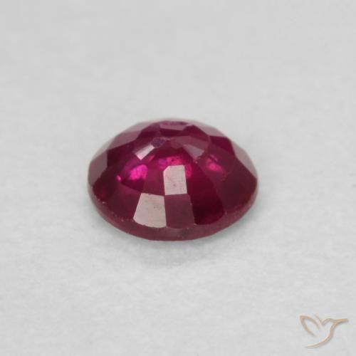 Rubí Rojo oscuro natural de 0.23 ct, Redondo, SI-I1