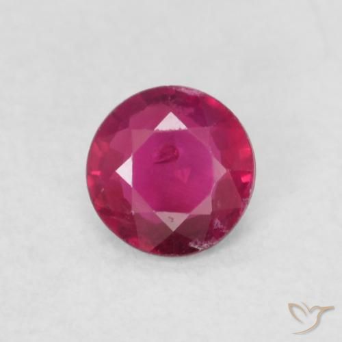 0.21ct Natural Rojo rosado Rubí, Redondo, SI-I1