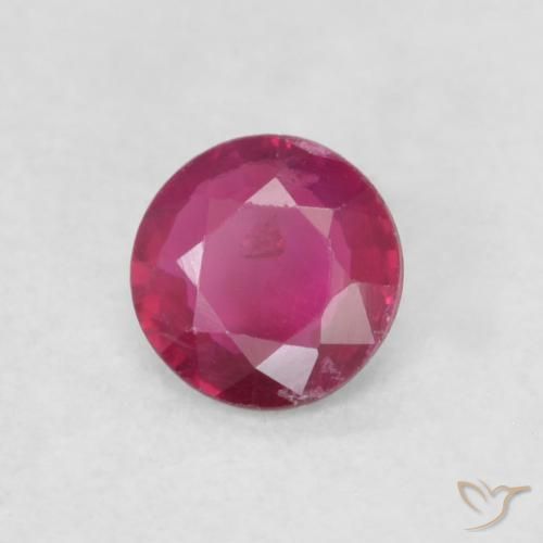 Rubí Rojo rosado natural de 0.21 ct, Redondo, SI-I1