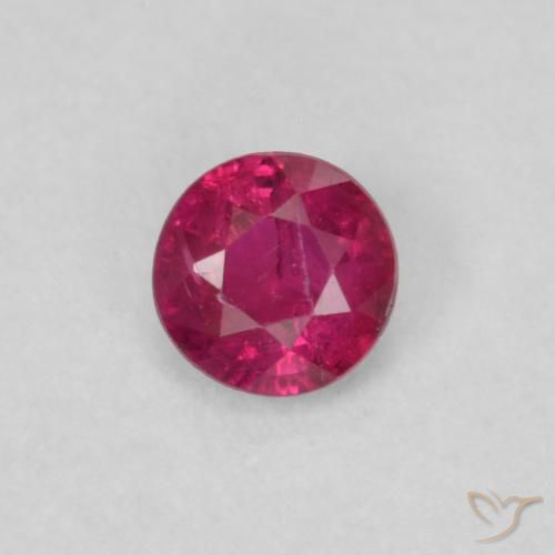 0.19ct Natural Rojo claro Rubí, Redondo, SI-I1