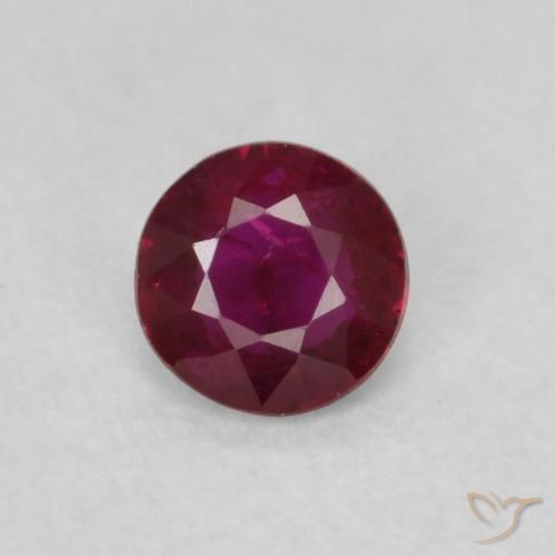 0.23ct Natural Rojo oscuro Rubí, Redondo, SI-I1