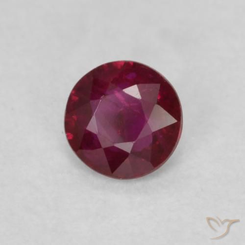 Rubí Rojo oscuro natural de 0.23 ct, Redondo, SI-I1