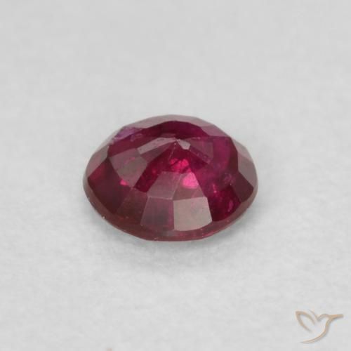 Rubí Rojo oscuro natural de 0.23 ct, Redondo, SI-I1