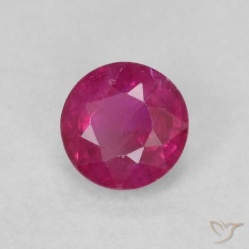 Rubí Rojo claro natural de 0.32 ct, Redondo, SI-I1