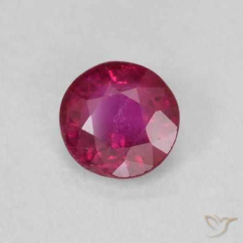 Rubí Rojo vino intenso natural de 0.25 ct, Redondo, SI-I1